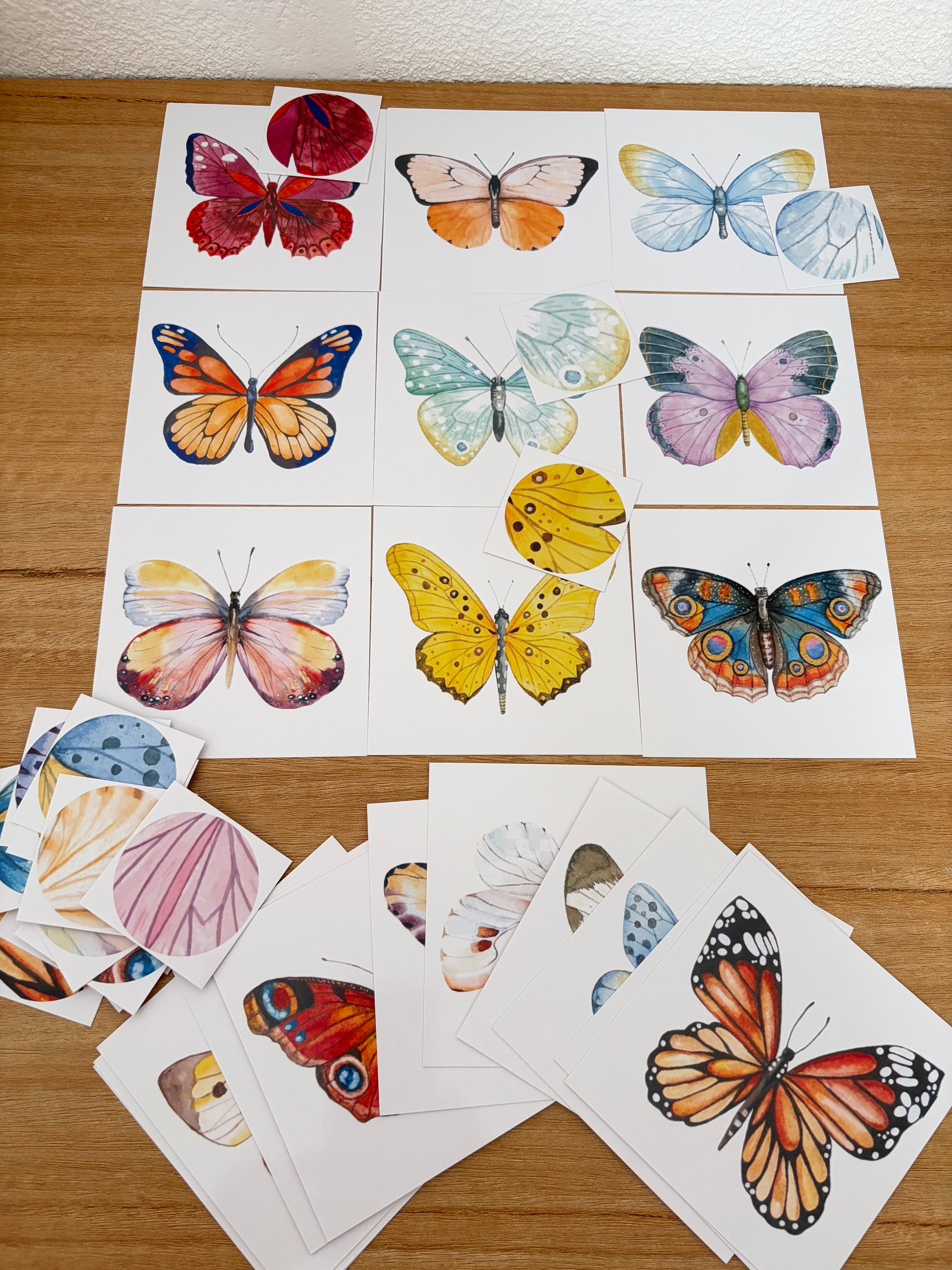 Jeu d’association papillons – 20 cartes + 20 mini cartes assorties