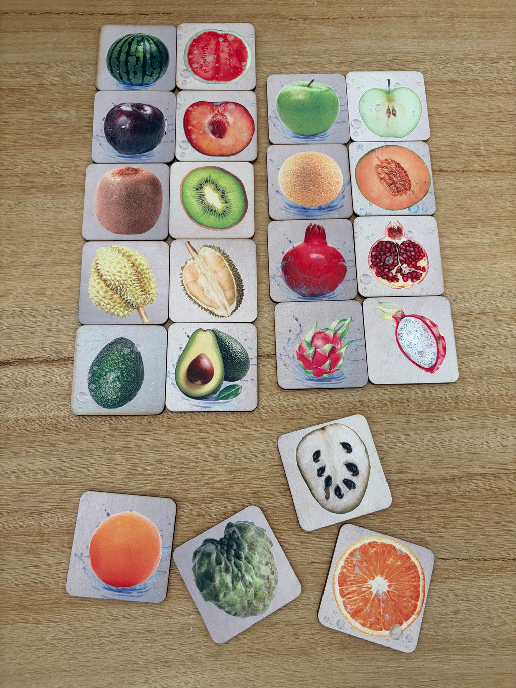 Jeu d’association des fruits Montessori